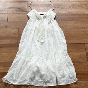 NWT Lush White Eyelet Midi Dress with Spaghetti Straps M
